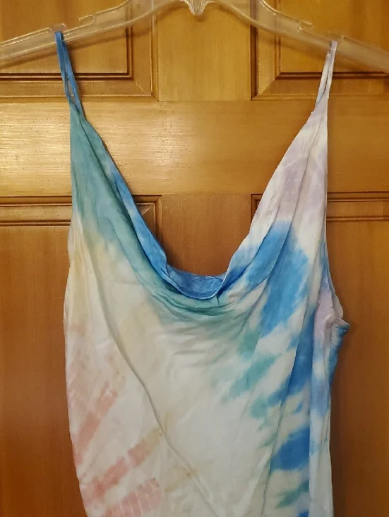 Surf Gypsy Pastel Tie-Dye Cowl Slip Dress in Blue, Pink & Cream - Picture 5 of 10